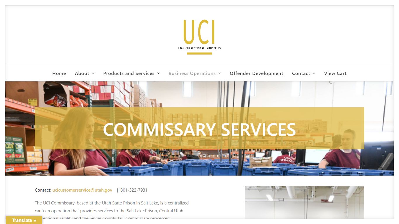 Commissary Services – Utah Correctional Industries